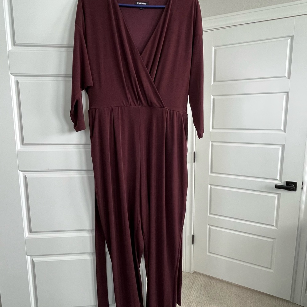 Express Deep Maroon Jumpsuit